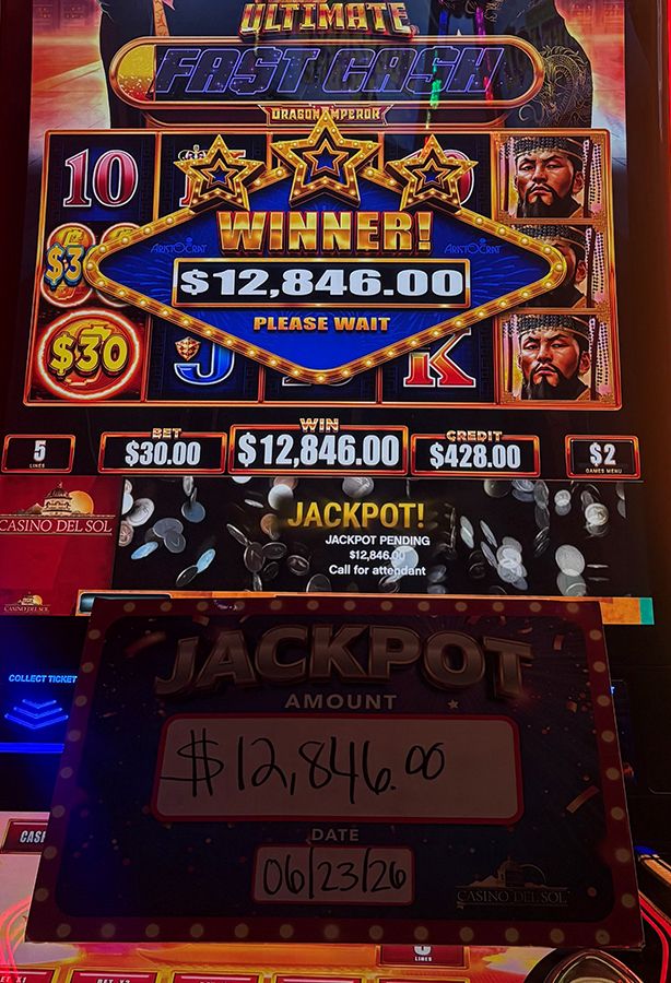 Jackpot Winners at Casino Del Sol