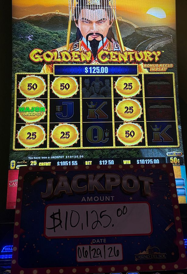 Jackpot Winners at Casino Del Sol