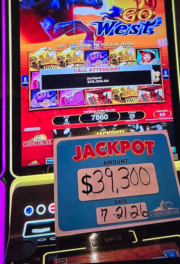 Jackpot Winners at Casino Del Sol