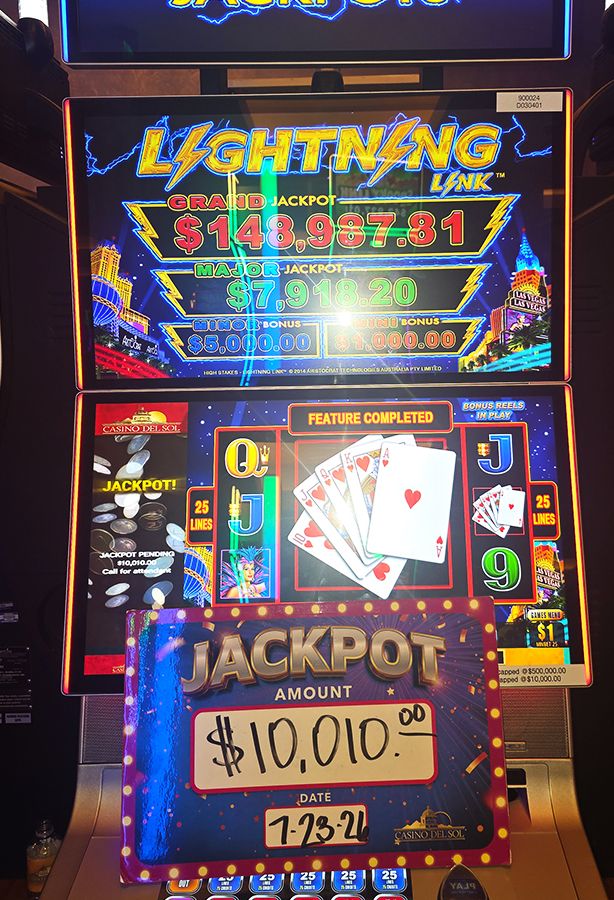 Jackpot Winners at Casino Del Sol